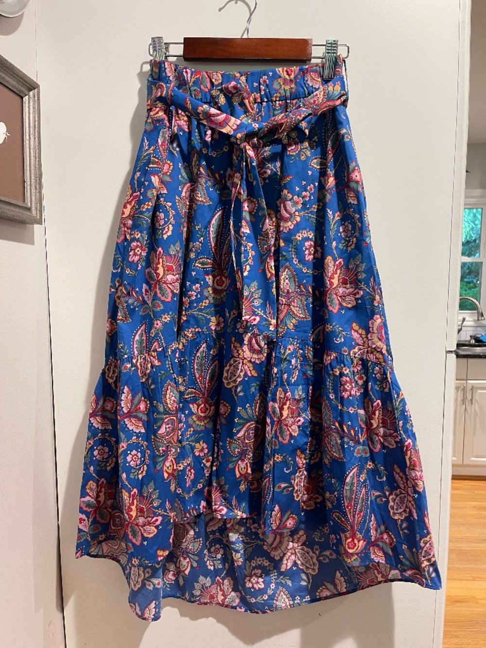 J.Crew Flora Belle Skirt Sz 2 Liberty Fabric Floral Midi Boho A-Line Tie Waist